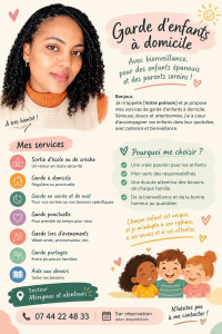 Photo de galerie - Je m'appelle Carinthie et je propose mes services de garde d'enfants â domicile. Sérieuse, douce et attentionné, j'ai a cœur d'accompagner vos enfants dans leur quotidien avec patience et bienveillance.