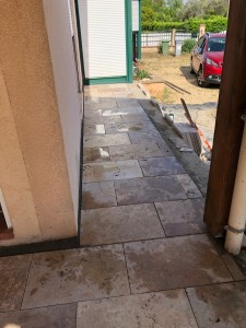 Photo de galerie - Carrelage travertin extérieur 