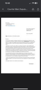 Photo de galerie - Courier de réclamation de commande ,que j’ai rédigé lors de mon épreuve d’évolution,Employé administratif et accueil 