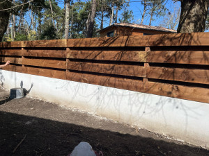 Photo de galerie - Clôture maçonnerie plus bois 