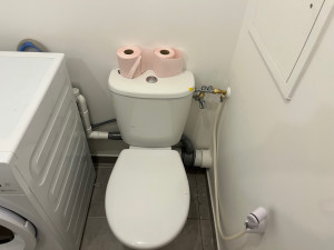 Photo de galerie - Installation machine à laver et douchette de toilette