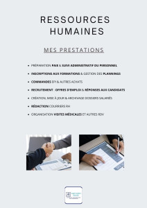 Photo de galerie - PRESTATIONS DE RH 