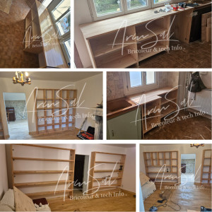 Photo de galerie - J'ai réalisé les meubles présentés sur la photo, conformément à la demande du client.
J'ai ensuite poncé le produit fini et appliqué la peinture selon les spécifications requises.