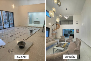 Photo de galerie - Pose de carrelage, chauffage au sol, pose d’escalier