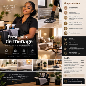Photo de galerie - Professionnelle nettoyant soigneusement une élégante table de salon 