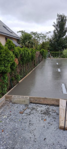 Photo de galerie - Preparation et coulage dalle pour extension de garage 