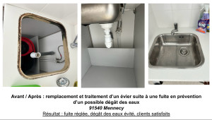 Photo de galerie - Intervention suite à un dégât des eaux sur un évier 