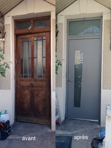 Photo de galerie - Porte d'entrée : dépose totale
Possibilité pour toutes menuiseries extérieures, (portes et fenêtres)