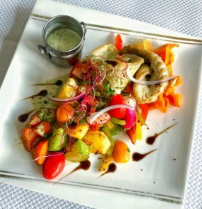 Photo de galerie - Filet de cabillaud en mosaïque de légumes
