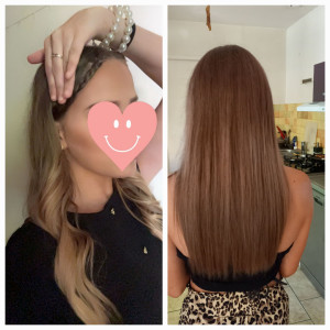 Photo de galerie - Ma cliente souhaitait foncer ses cheveux d'une teinte naturelle. 