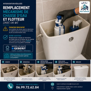 Photo de galerie - Remplacement d’un mécanisme de chasse d’eau 