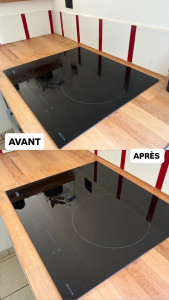 Photo de galerie - Avant / Après nettoyage plaque de cuisson 