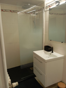 Photo de galerie - Pose receveur de douche, paroie et barre de douche 