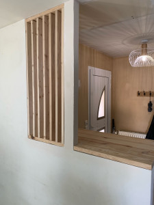 Photo de galerie - Conception et pose sur mesure de plan avec claustra, ouverture sur mur en placo