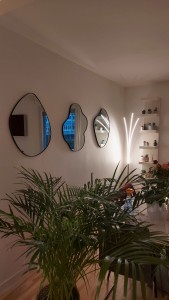 Photo de galerie - Pose de 3 miroirs avec centrage des espaces pour données un reliefs impeccable.
Williams allovoisins 