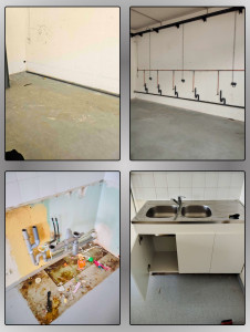 Photo de galerie - Création réseau eau et électricité pour installation multiple de machine a laver / installation évier et meuble sous évier 