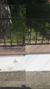 Photo de galerie - Ponçage, mise en sous couche antirouille et mise en peinture en 2 couches de gris ferraille 