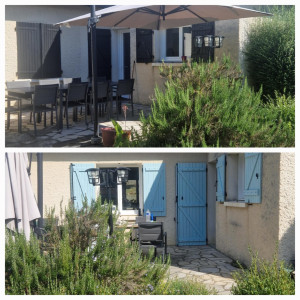 Photo de galerie - Décapage vernis marin et mise en peinture 
