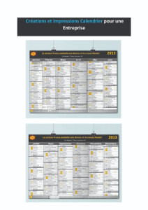 Photo de galerie - Créations et impressions Calendrier pour une Entreprise