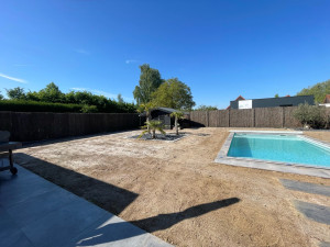 Photo de galerie - Engazonnement avec amendements sable + compost 