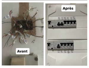 Photo de galerie - AVANT ET APRÈS installation TABLEAU ÉLECTRIQUE 