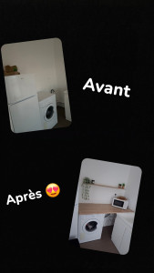 Photo de galerie - Montage de plan de travail ainsi que d'une étagère au dessus 