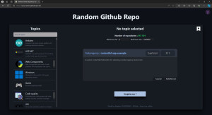 Photo de galerie - Randomgithubrepo.site, un site internet permettant de trouver de l'inspiration pour vos futurs projets.