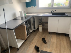 Photo de galerie - Chantier pose de cuisine