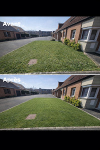 Photo de galerie - Avant / après tonte de pelouse 