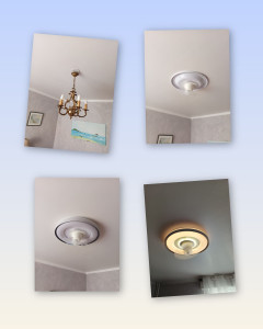 Photo de galerie - Installation ventilateur luminaire chez un client 