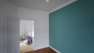 Photo de galerie - Chambre fini avec enduit et peinture intérieure 