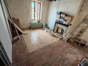 Photo de galerie - Pose parquet Macif chêne sur lambourde 