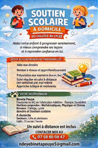 Photo de galerie - Soutien scolaire 