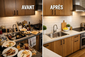 Photo de galerie - Nettoyage d'une cuisine en désordre 