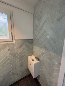 Photo de galerie - Pose carrelage pour un WC