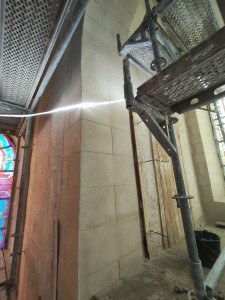 Photo de galerie - Enduit de finition, avec création de faux joints, imitation pierre