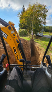 Photo de galerie - Réalisation d'une fondation pour un mur de soutient et portail coulissant