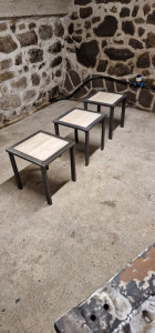 Photo de galerie - Réalisation de 3 petits table de jardin 