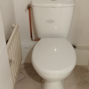 Photo de galerie - Pose d'un WC et raccordement sanitaire.