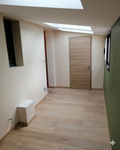 Photo de galerie - Isolation d'une véranda en placoplâtre type ba 13, laine de verre, peinture des murs et plafonds et pose de parquet flottant