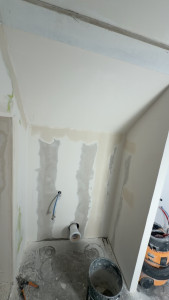 Photo de galerie - Placo + enduit pour pose de toilette 