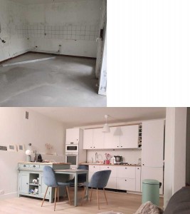 Photo de galerie - Rénovation de la cuisine (avant/après).