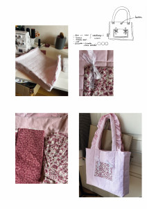 Photo de galerie - Création et confection d'un prototype de sac cabas matelassé.
