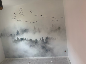 Photo de galerie - Pose papier peint décoratif 