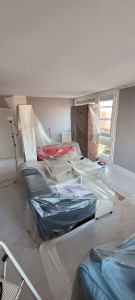 Photo de galerie - Pose de papier peint avec décoration intérieure professionnelle