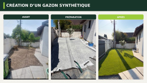 Photo de galerie - Pose de gazon synthétique