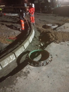 Photo de galerie - Pose de bordure voirie, maçonnerie