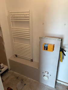 Photo de galerie - Pose d'un WC suspendu, et placo