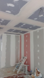 Photo de galerie - Murs plafond en placo sur ossature métallique et joints 