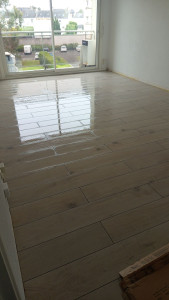 Photo de galerie - Carrelage imitation parquet 